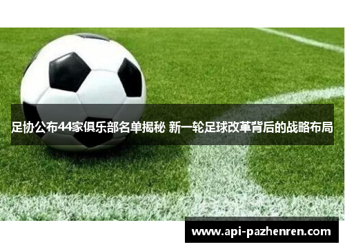足协公布44家俱乐部名单揭秘 新一轮足球改革背后的战略布局